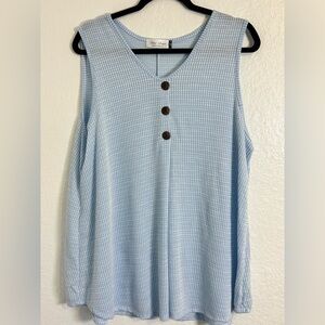 Women's Star Vixen Sleeveless Button Front Tank Top Size 3X